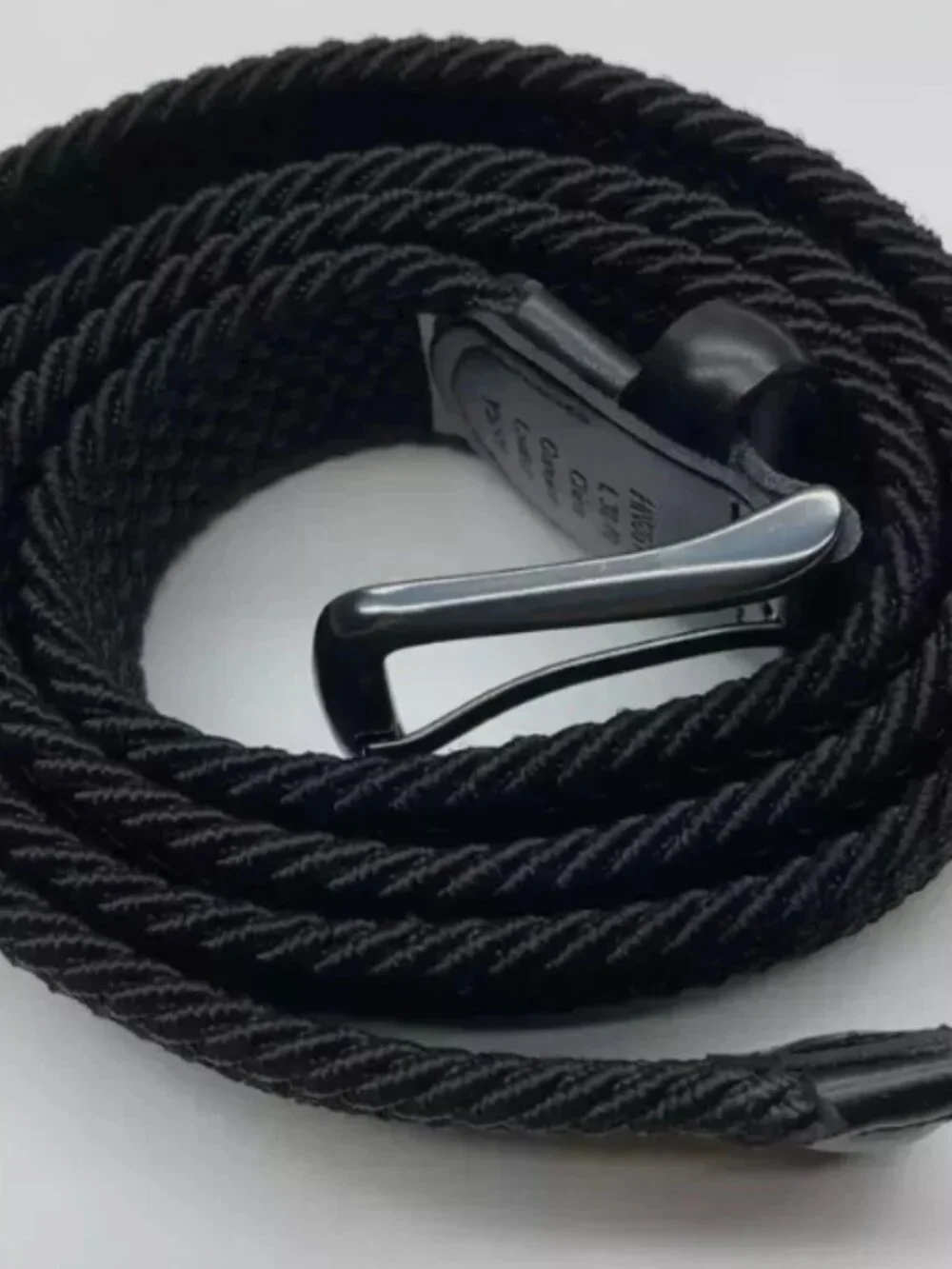 Penguin Black Mens Belt Siez small 30-32 Stretch Gunmetal Buckle 1 1/4